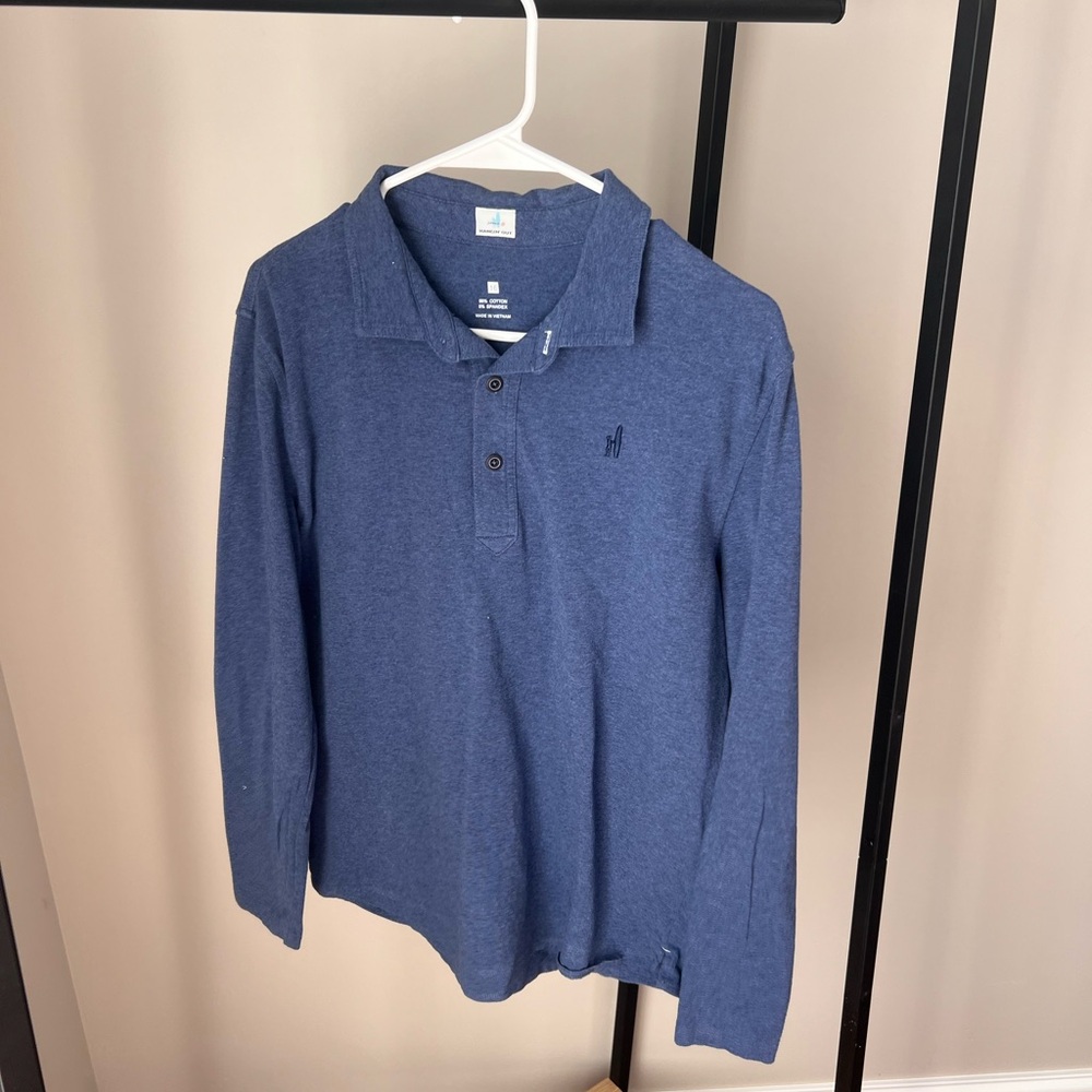 Johnnie-o boys Blue Long Sleeve Polo Shirt size 16